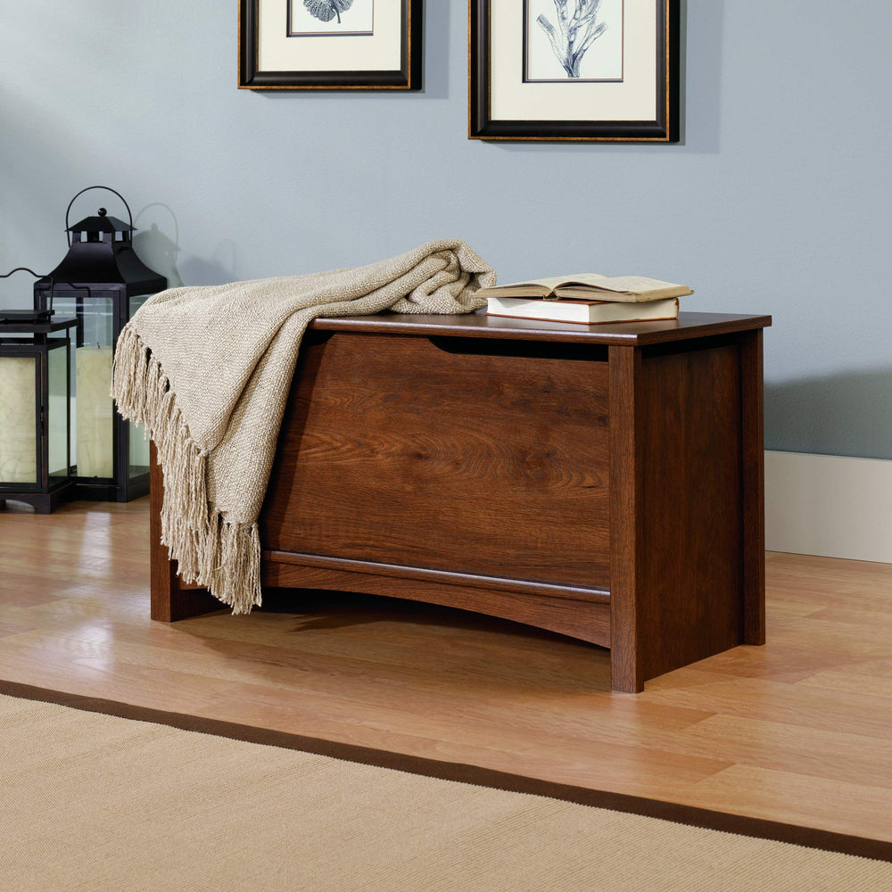 Storage Chest with Hidden Compartment – Oiled Oak