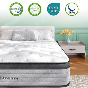 Hybrid Mattress with Memory Foam & Pocket Springs | King, Queen, Full