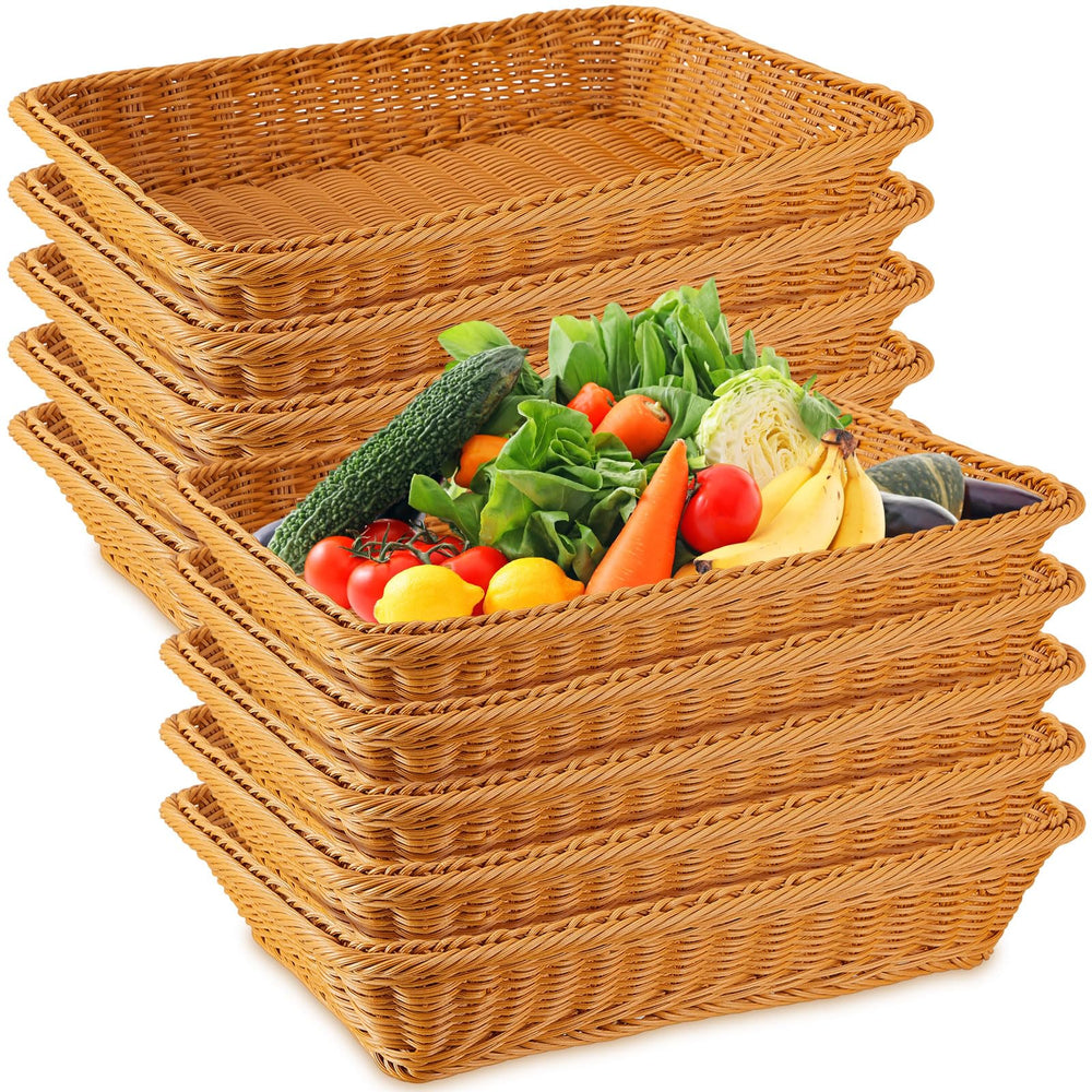 Wicker Bread & Serving Baskets – Set of 10