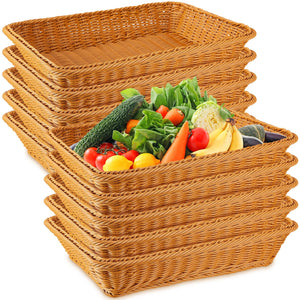Wicker Bread & Serving Baskets – Set of 10