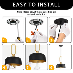 Industrial Black Pendant Light Fixture – 3 Pack