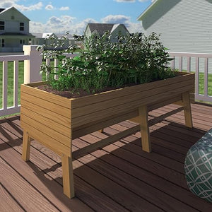 Large Elevated Cedar Raised Garden Bed with Legs & Liner
