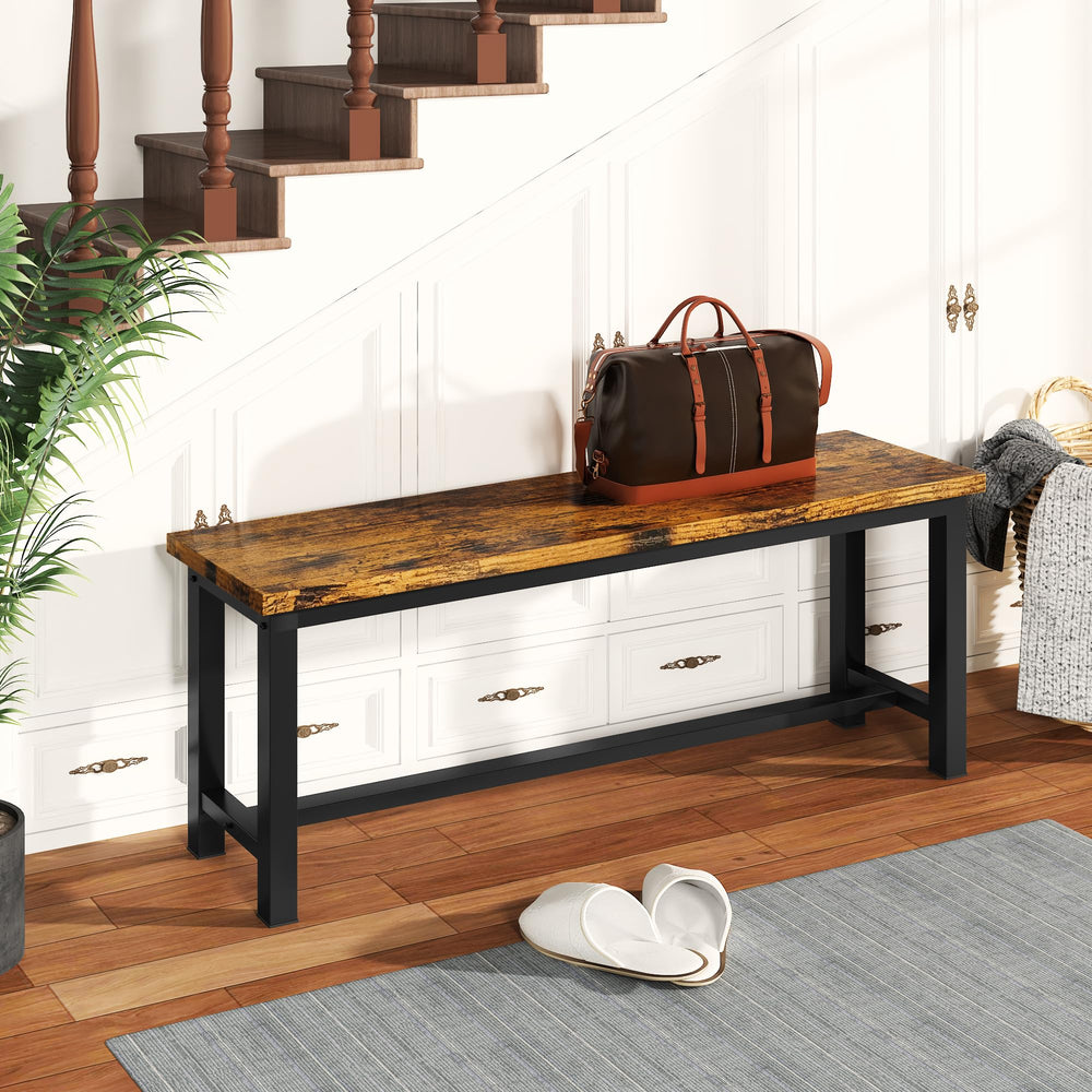 Dining Bench Set of 2 – Steel Frame & Wood Seat