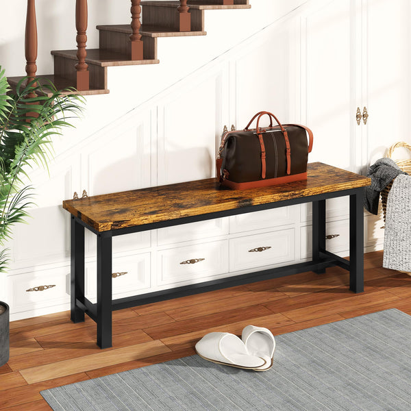 Dining Bench Set of 2 – Steel Frame & Wood Seat