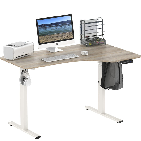 L-Shaped Electric Standing Desk 55 Inch Height Adjustable