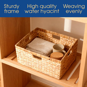 Water Hyacinth Storage Baskets with Handles – Set of 3