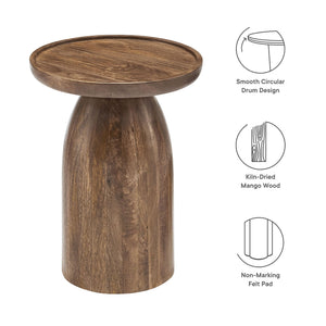 Round Mango Wood Side Table