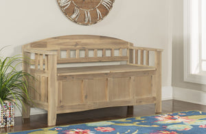 Acacia Wood Storage Bench with Split Seat