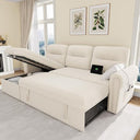 87" Sectional Sleeper Sofa with Storage Chaise & USB Charging
