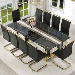 Modern Marble Dining Table Set with Chairs