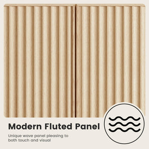 57" Fluted Buffet Cabinet with Storage – Sideboard Credenza with Drawers & Doors