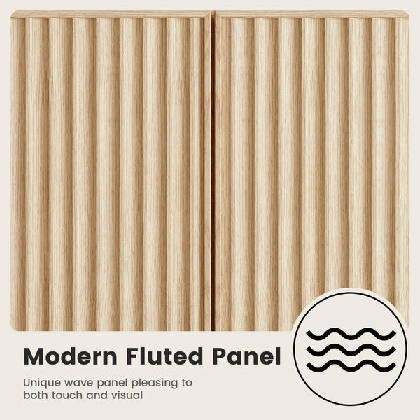 57" Fluted Buffet Cabinet with Storage – Sideboard Credenza with Drawers & Doors