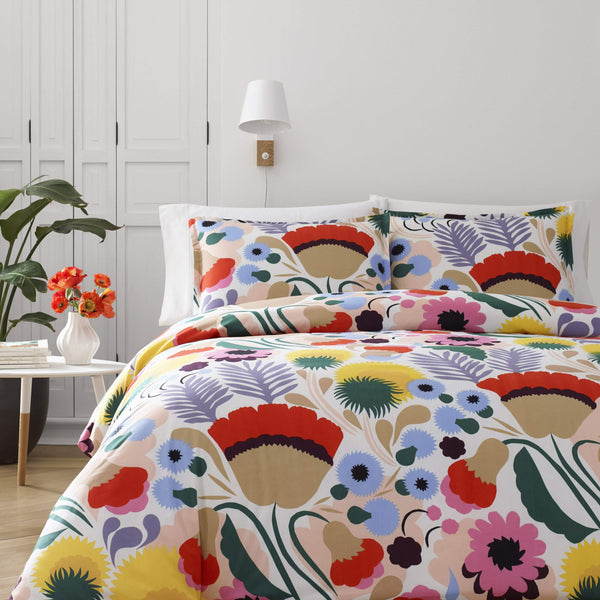 Cotton Floral Duvet Cover Set with Shams