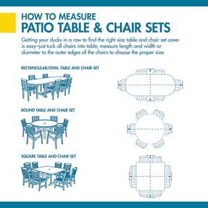 Waterproof Rectangular Oval Patio Table with Chairs Cover