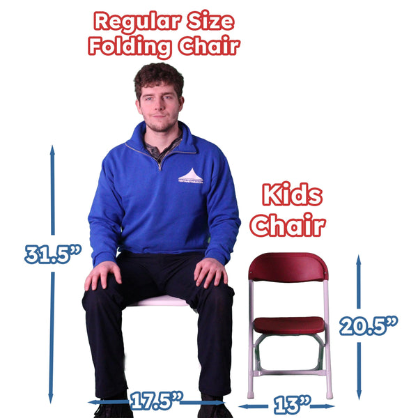 Kids Folding Plastic Chair with Steel Frame – Set of 4