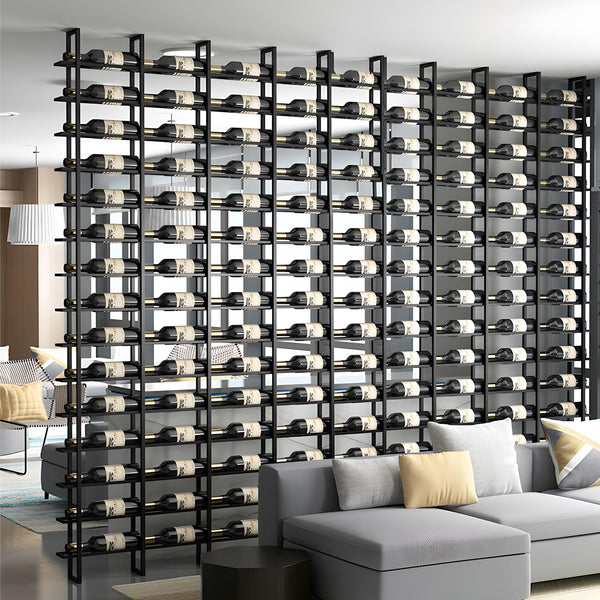 Wall Mounted Metal Wine Rack with Horizontal Bottle Storage
