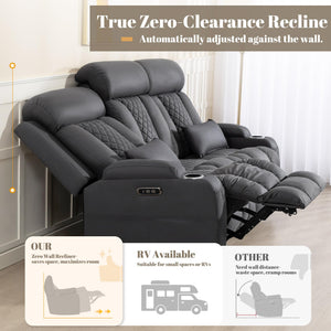 Zero Wall Hugger Power Reclining Sofa Set with Adjustable Headrest