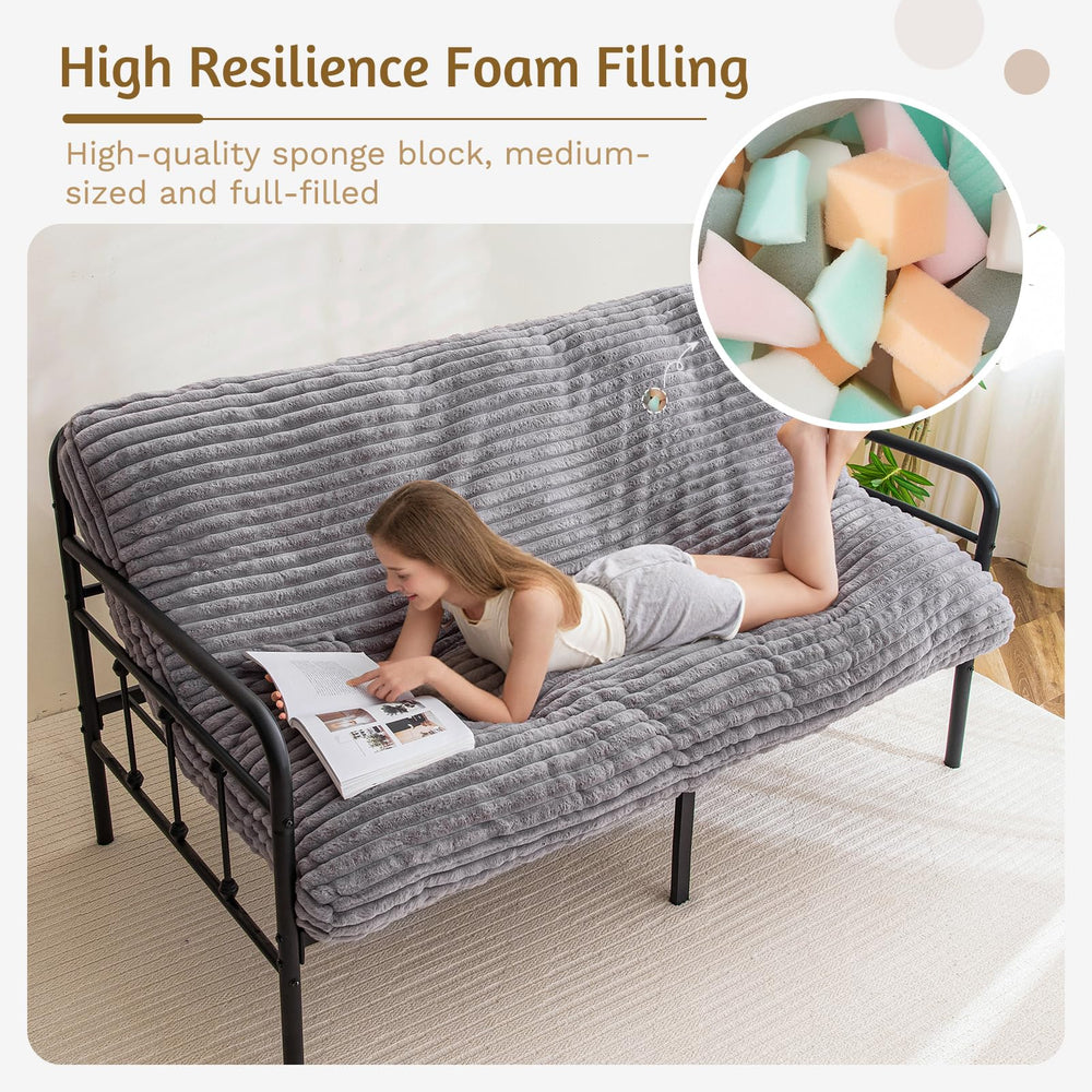 6" Futon Mattress Full Size – Sofa Bed & Floor Mattress, Medium Firm, Grey