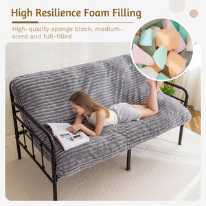 6" Futon Mattress Full Size – Sofa Bed & Floor Mattress, Medium Firm, Grey