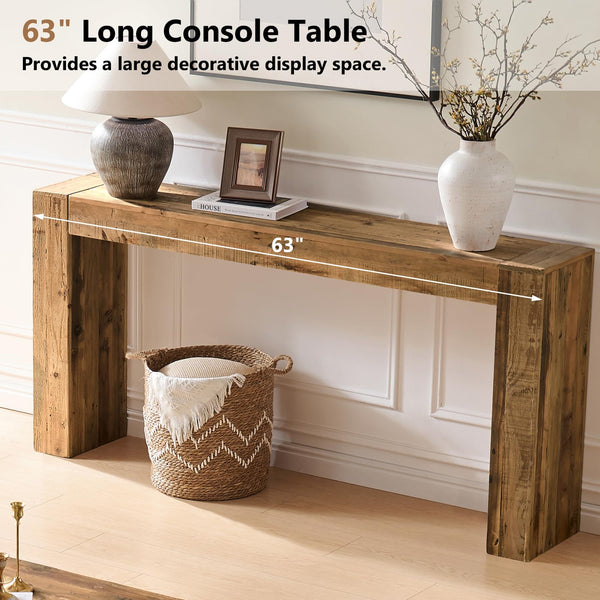 Reclaimed Wood Console Table 63"