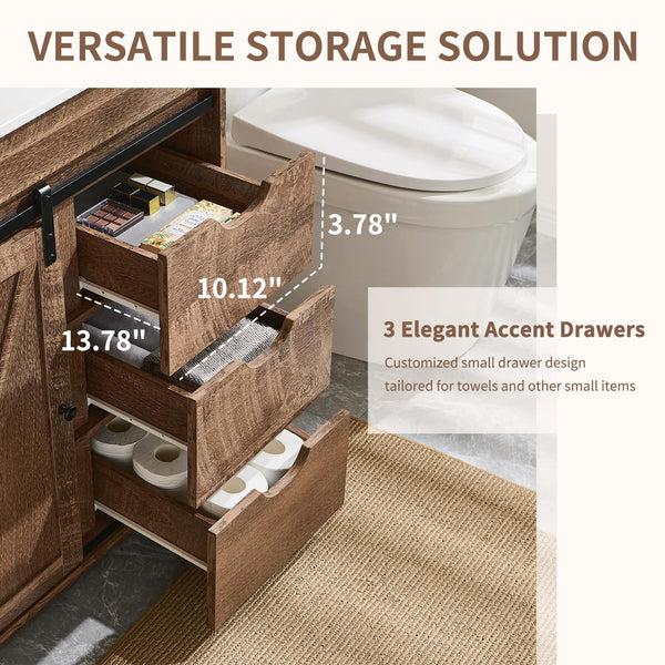 30" Farmhouse Bathroom Vanity with Ceramic Sink
