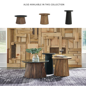 Round Cocktail Accent Table with Lower Shelf