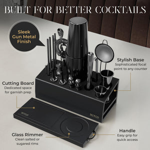 22-Piece Cocktail Shaker & Bartender Kit with Stand