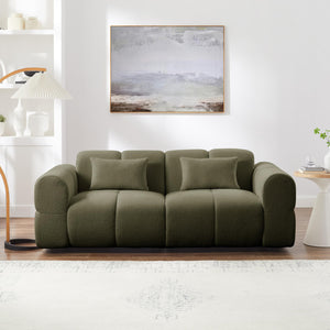Modern 3-Seater Loveseat Sofa with Lambswool Upholstery