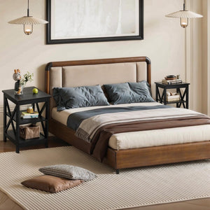 3-Tier End Table Set of 2 with Storage Shelves