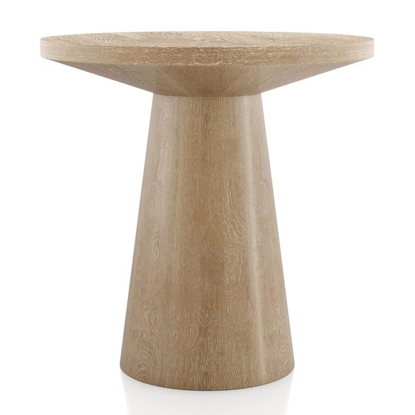 20-Inch Round End Table with Cone Pedestal Base