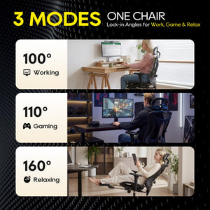 Ergonomic Office Chair with Footrest & Mesh Back