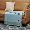 Fringed Mulberry Silk Throw Blanket