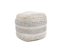 Cotton Pouf Ottoman 20x20x20 – Handwoven Square Floor Pouf