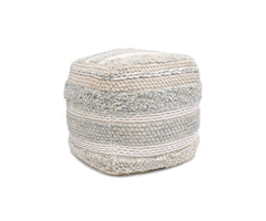 Cotton Pouf Ottoman 20x20x20 – Handwoven Square Floor Pouf