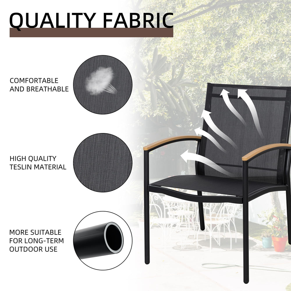 3-Piece Outdoor Rocking Bistro Set with Tempered Glass Table