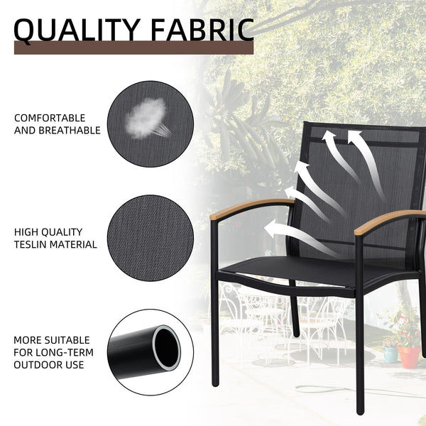 3-Piece Outdoor Rocking Bistro Set with Tempered Glass Table