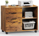 3-Drawer Lateral Filing Cabinet with Printer Stand & Wheels