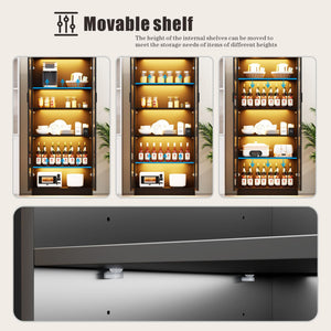LED Display Cabinet with Adjustable Shelves & Sensor Light