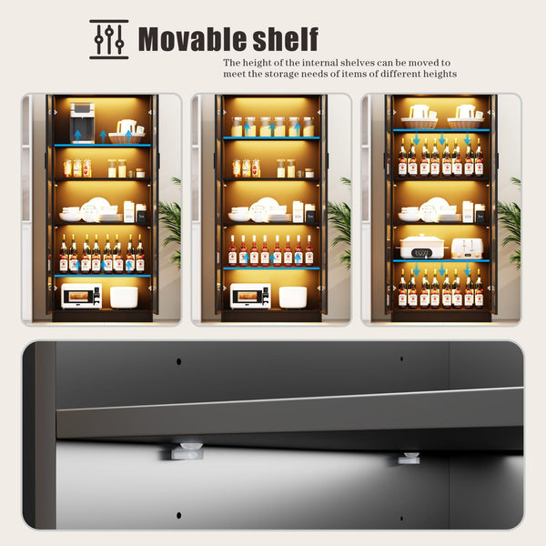 LED Display Cabinet with Adjustable Shelves & Sensor Light