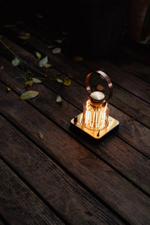 Rechargeable LED Block Tower Lantern – Brass & Copper Finish