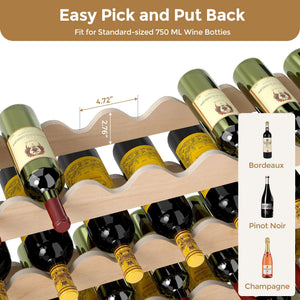 6-Tier Stackable Wood Wine Rack – 54 Bottle Freestanding Storage Shelf