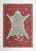 Leopard Print Wool Area Rug – Hand-Tufted, 5x8