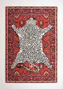 Handmade Leopard Print Wool Area Rug – 5' x 8' Rectangular