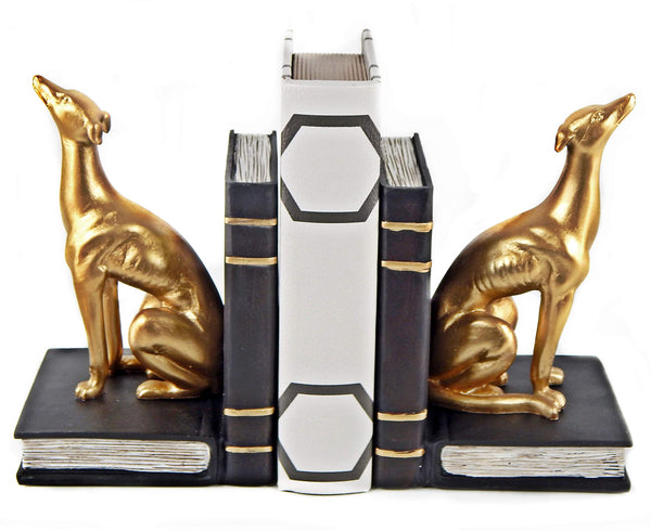 Greyhound Dog Bookends – Golden, 7 Inch