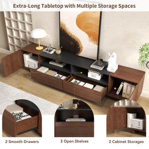 78.8" TV Stand with Storage Cabinets & Drawers – Walnut