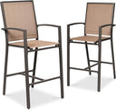 Outdoor Bar Stools Set of 2 – All-Weather Mesh with Armrest