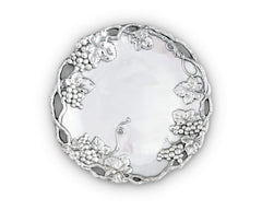 Aluminum Grape Round Serving Tray 15 Inch