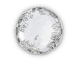 Aluminum Grape Round Serving Tray 15 Inch
