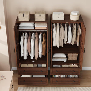 Armoire Wardrobe Cabinet with 2 Doors & 2 Drawers