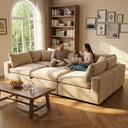 118" L-Shaped Modular Sectional Sofa with Ottoman